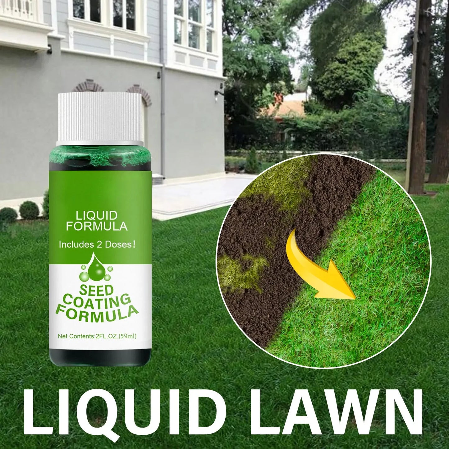 Green Grass Lawn Spray Grass Liquid Lawn Paint Household Seeding Lawn Greening Spray Repair Green Grass for Gardens Farms Ground