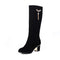 Elegant Knee High Boots Women Shoes Woman Fashion High Heels Winter Party Tassel Boots Black Red Bottine Mujer Large Size 32-43