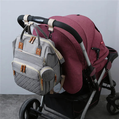 Portable mommy bag can hang baby stroller backpack Lightweight maternal and baby bag Multi-purpose large-capacity mom bed bag