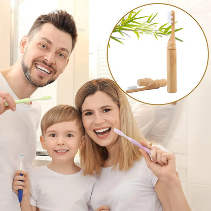 New  Bamboo Sleeve Toothbrush and tube-Portable Wood Cover for Toothbrushes,Eco Single Wooden,Rustic Tooth Brush Container Tubes