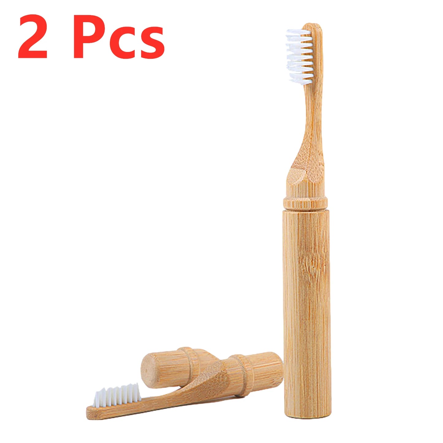 New  Bamboo Sleeve Toothbrush and tube-Portable Wood Cover for Toothbrushes,Eco Single Wooden,Rustic Tooth Brush Container Tubes