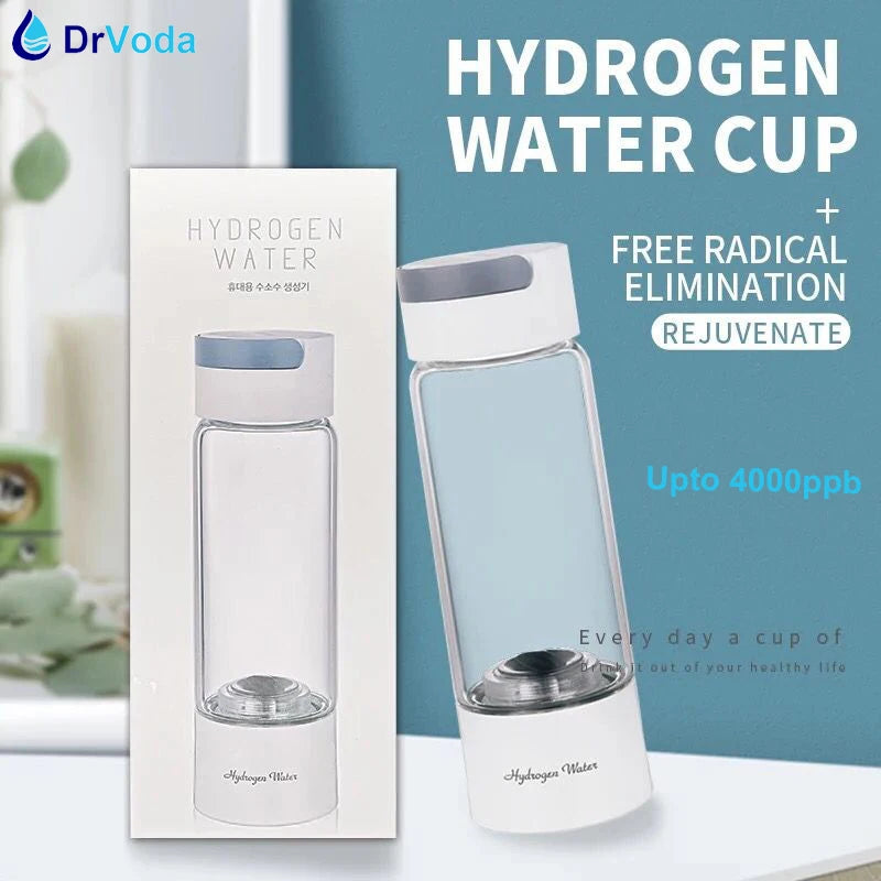 Hydrogen-Rich-Water-Bottle SPE PEM H2 Booster Hydro Pure Cup Hydrogen Generator and Inhaler Kit