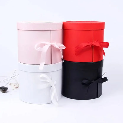 1pcs Double-layer Solid Color Rotating Gift Box Cylinder Flower Gift Box Valentine's Day Wedding Birthday Party Gift Box