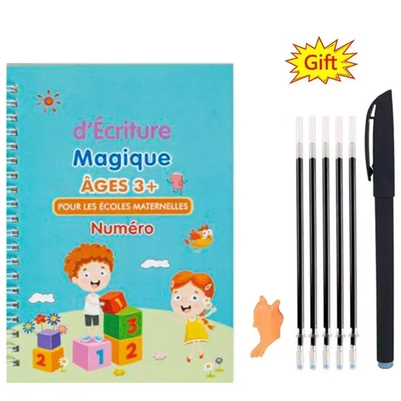 Spanish Magic Books Learning Lettering In Tracing Workbook English Reusable Notebooks for Children French Montessori Writing