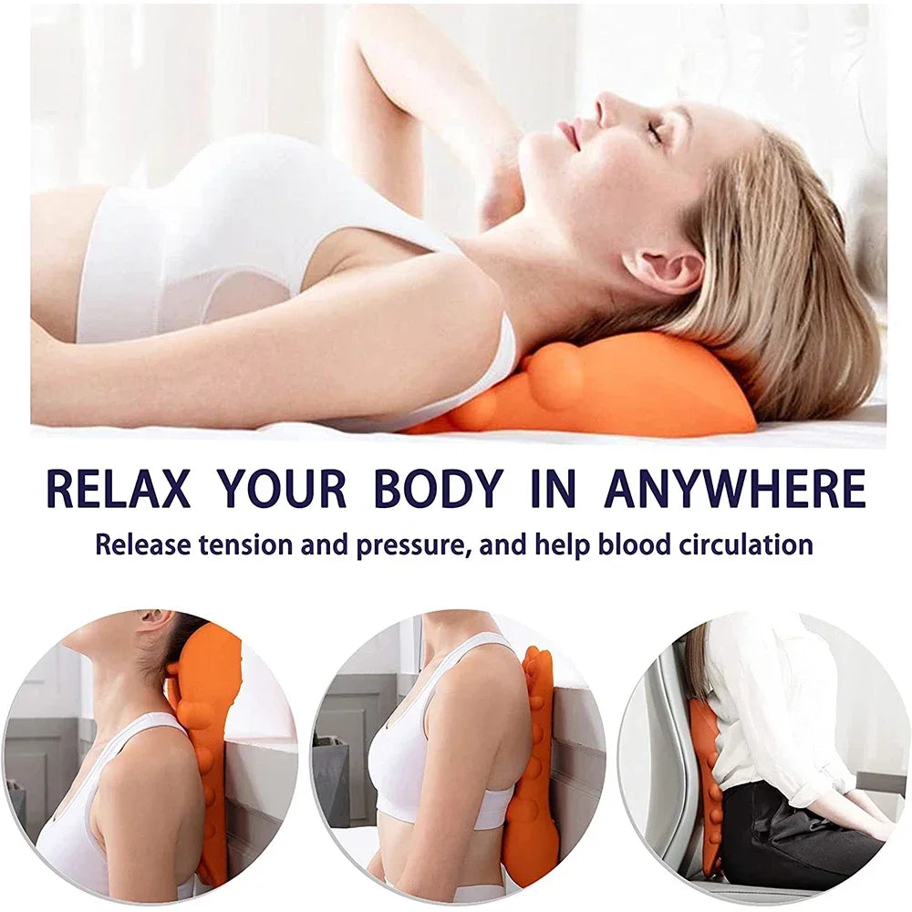 Neck and Shoulder Relaxer Cervical Traction Device Neck Stretcher for Pain Relief & Cervical Spine Alignment Chiropractic Pillow