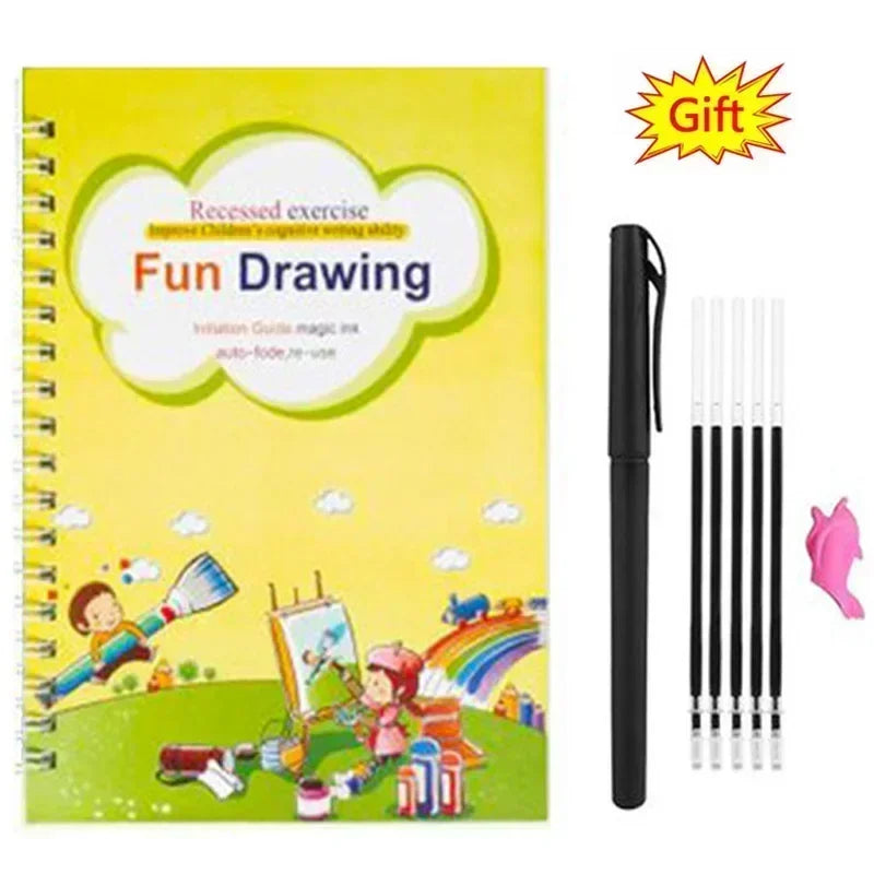 Spanish Magic Books Learning Lettering In Tracing Workbook English Reusable Notebooks for Children French Montessori Writing