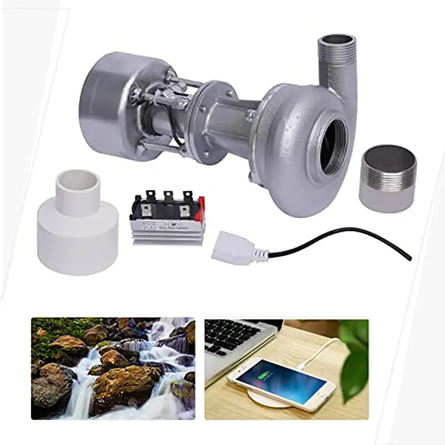 Micro Hydroelectric Generator Portable Hydro Power Station Aluminum Alloy Water Turbine Generator 500W