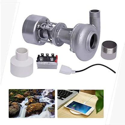 Micro Hydroelectric Generator Portable Hydro Power Station Aluminum Alloy Water Turbine Generator 500W