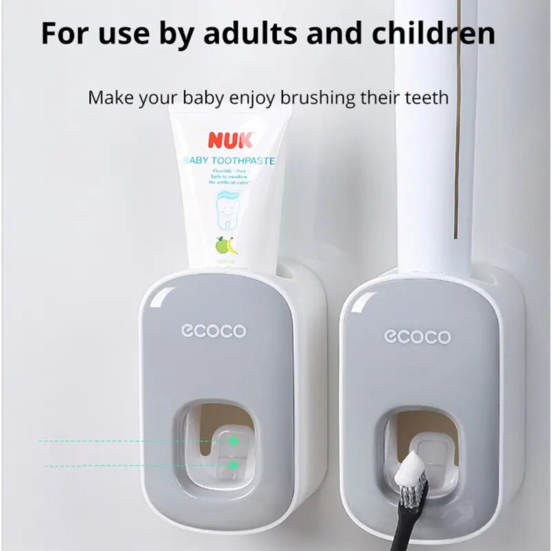 Bathroom Toothpaste Squeezer Wall Mounted Double Squeeze Position Lazy Person Automatic Toothpaste Dispenser Bathroom Accessorie