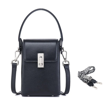 Genuine Leather Crossbody Bag for Women, Stylish Mobile Phone Shoulder Bag Large Capacity Multi-functional Purse