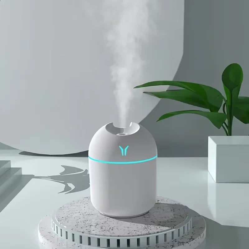 1pc Portable USB ultrasonic air humidifier, essential oil diffuser, car purifier with LED light romantic light