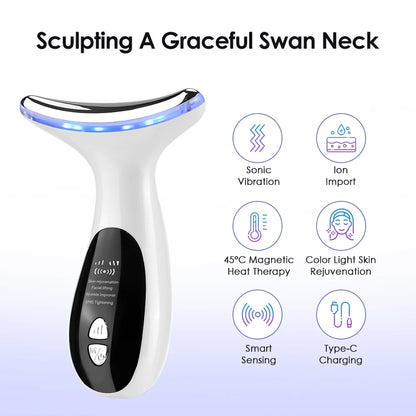 Face Neck Lifting Beauty Device EMS Microcurrent LED Photon Firming Rejuvenation Anti Wrinkle Facial Massager Skincare Tools