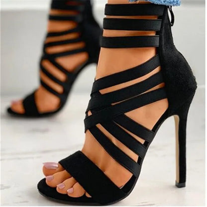 Shoes for Women Summer Pump Women High Heel Sandals Zipper Fashion High Heels Sexy Ladies Plus Size Shoes 35-43 Heels Women