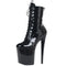 INS Style 20CM Extreme High Heels Platform Boots Lace Up Sexy Pole Dancing Ankle Boots Side Zip 5-12