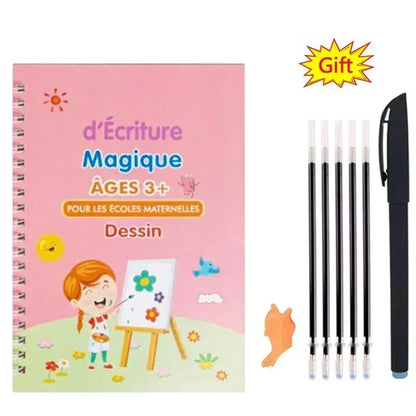 Spanish Magic Books Learning Lettering In Tracing Workbook English Reusable Notebooks for Children French Montessori Writing