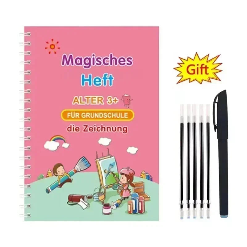 Spanish Magic Books Learning Lettering In Tracing Workbook English Reusable Notebooks for Children French Montessori Writing