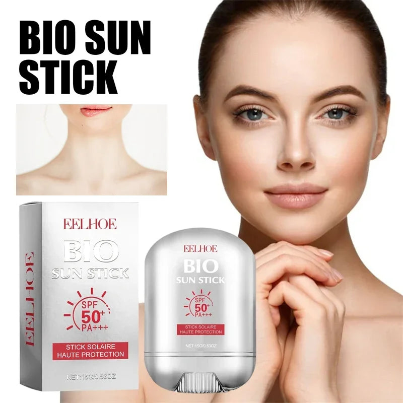 Clear Sunscreen Stick SPF 50+ Invisible Broad-Spectrum Face Sunscreen Wear Under & Over Makeup Lightweight Formula All Skin Type