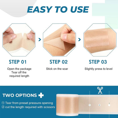 1 Roll Silicone Scars Sheets Keloid Bump Removal Strips,Scars Reducing Treatments Surgical Scars,Burn,Tummy Tucks,Acne,C-Section