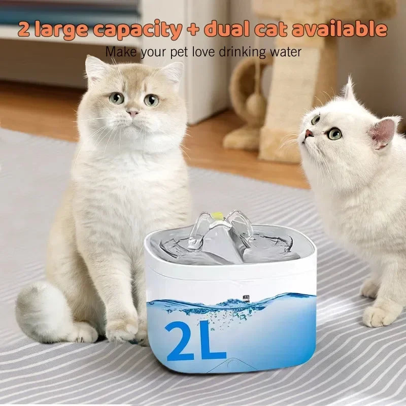 Smart Control Water Fountain for Cat and Dog Inside, App Monitoring, Automatic Pet Drink Dispenser, Tuya Smart Control, 2L