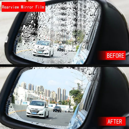 2Pcs Car Rain Rearview Mirror Films Waterproof Anti-fog Car Mirror Rain Covers Window Anti-rain Protector Film Auto Accessories