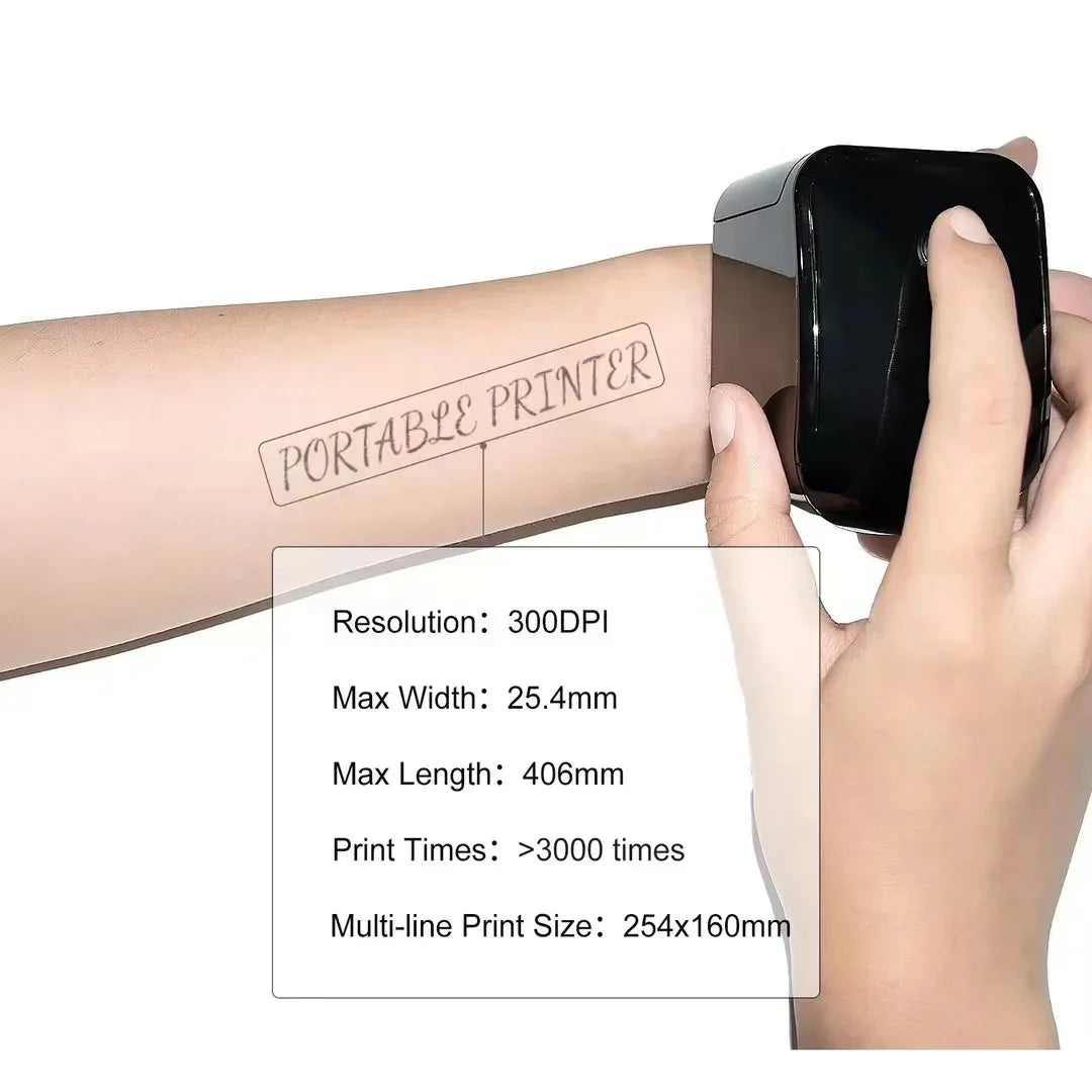 tattoo printer waterproof and colorfast mini portable hand-held inkjet printer