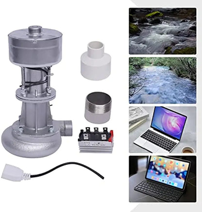 Micro Hydroelectric Generator Portable Hydro Power Station Aluminum Alloy Water Turbine Generator 500W