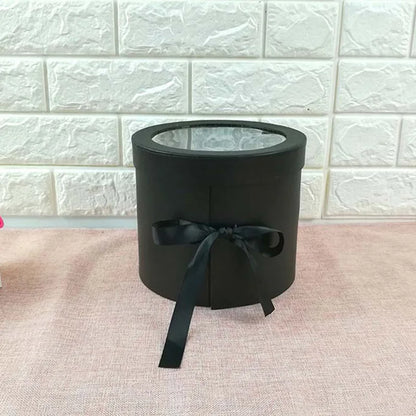 1pcs Double-layer Solid Color Rotating Gift Box Cylinder Flower Gift Box Valentine's Day Wedding Birthday Party Gift Box