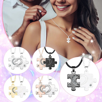 Couple Matching Necklaces Friendship Pendants Stainless Steel Alloy Jewelry Suitable For Valentine'S Day Accessories 2025