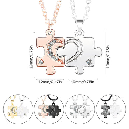 Couple Matching Necklaces Friendship Pendants Stainless Steel Alloy Jewelry Suitable For Valentine'S Day Accessories 2025