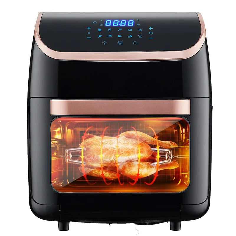 Anbolife 6L 8L 10L 12L hot sale multi-function electric smart air fryer cooker digital control up+bottom heating air fryer oven