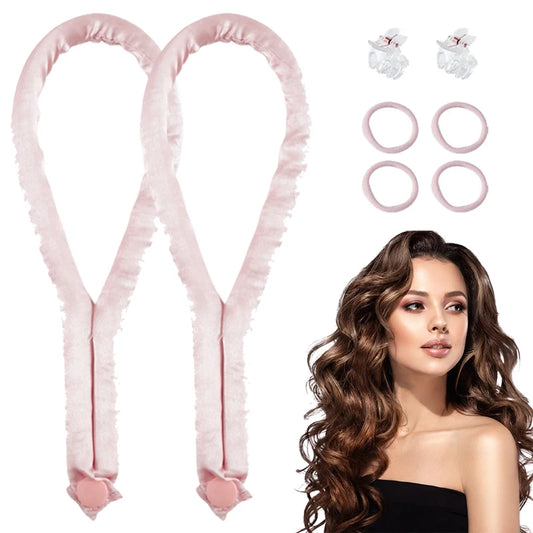 Heatless Hair Curler No Heat Hair Rollers Satin Curling Rod Headband Lazy Curls Soft Curlers Sleeping Flexi Rods Styling Tools