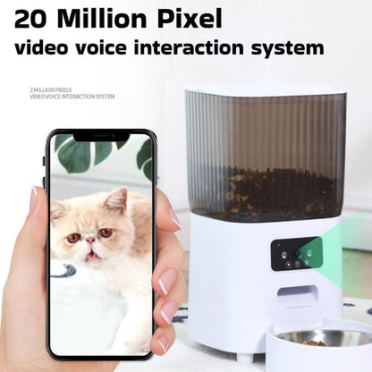 Automatic Feeder Cats WiFi with Camera HD Smart Interactive Pet Food Dispenser Timer Stainless Steel Bowl Auto Dog Feeder