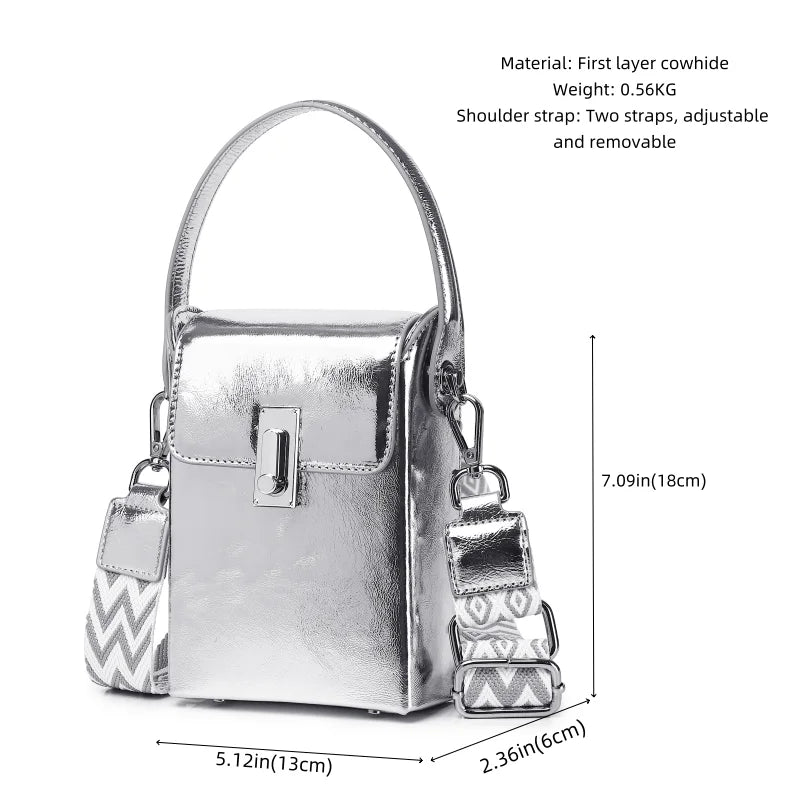 Genuine Leather Crossbody Bag for Women, Stylish Mobile Phone Shoulder Bag Large Capacity Multi-functional Purse