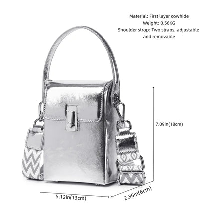 Genuine Leather Crossbody Bag for Women, Stylish Mobile Phone Shoulder Bag Large Capacity Multi-functional Purse