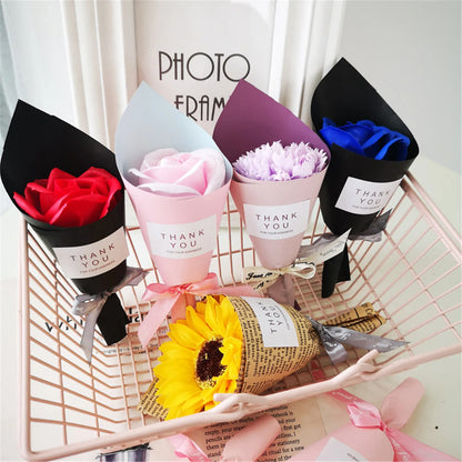 Mini Handmade Soap Flower Gift Box Small Bouquet Giveaway Graduation Valentine's Day Gift