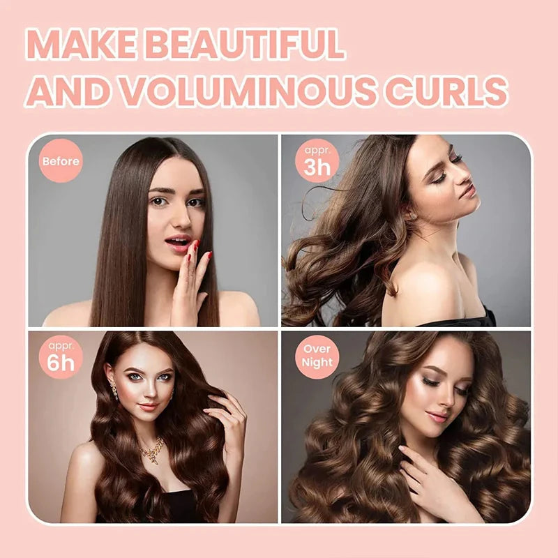 Heatless Hair Curler No Heat Hair Rollers Satin Curling Rod Headband Lazy Curls Soft Curlers Sleeping Flexi Rods Styling Tools