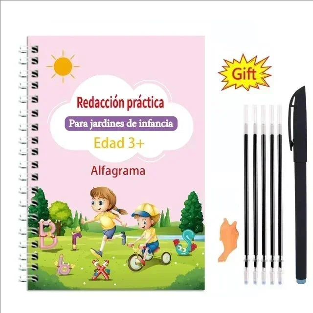 Spanish Magic Books Learning Lettering In Tracing Workbook English Reusable Notebooks for Children French Montessori Writing