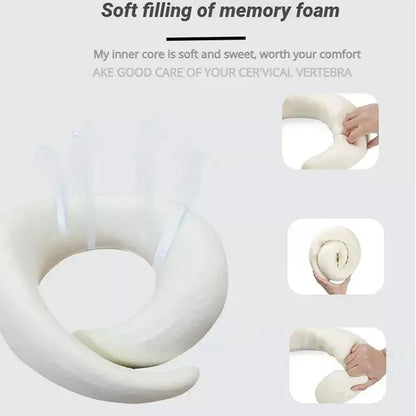 Adjustable U-Shaped Memory Foam Travel Neck Pillow for Car, Airplane, and Portable Headrest Support During Sleep