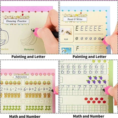 Spanish Magic Books Learning Lettering In Tracing Workbook English Reusable Notebooks for Children French Montessori Writing