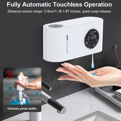 Automatic Liquid Soap Dispenser 500ML Wall Mount Hand Wash Dispenser Rechargeable Touchless Sensor Soap Dispenser for Bathroom