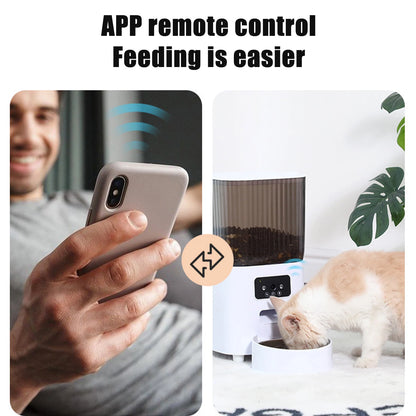 Automatic Feeder Cats WiFi with Camera HD Smart Interactive Pet Food Dispenser Timer Stainless Steel Bowl Auto Dog Feeder