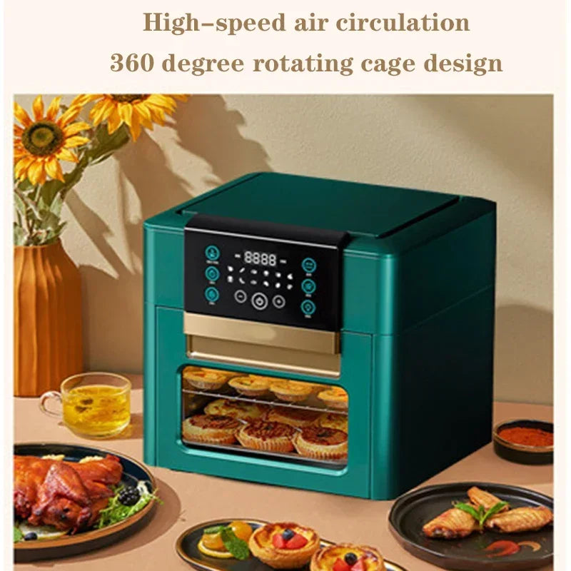 Small Smart Oven 110V/220V No Oily Smoke Air Fryer 12L Roasted Egg Tart Roasted Chicken Oven Kitchen Cookware QF-312